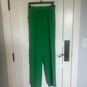 NWT Aritzia Babaton Agency Gloss Green Straight-Leg Pants, City Wool, Size 00